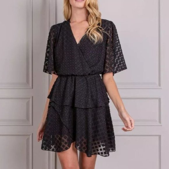 SENLIS Black Diamond Naomi Ruffle Surplice Small - Picture 4 of 17